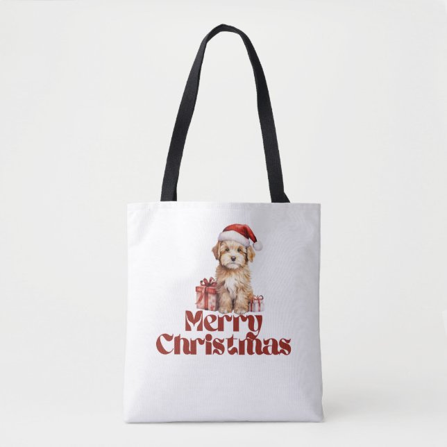 Bolso De Tela Cachorros y regalos (Anverso)