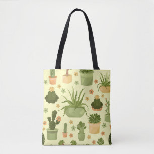 Bolso De Tela Cactantes, suculentos: patrón de plantas doméstica