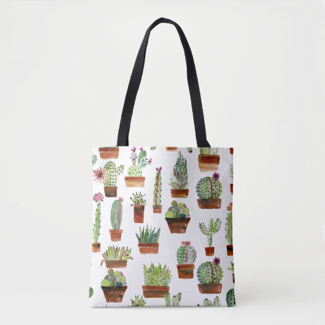 Bolso De Tela Cacti Charm: Textura De Agua Suculenta. (Anverso)