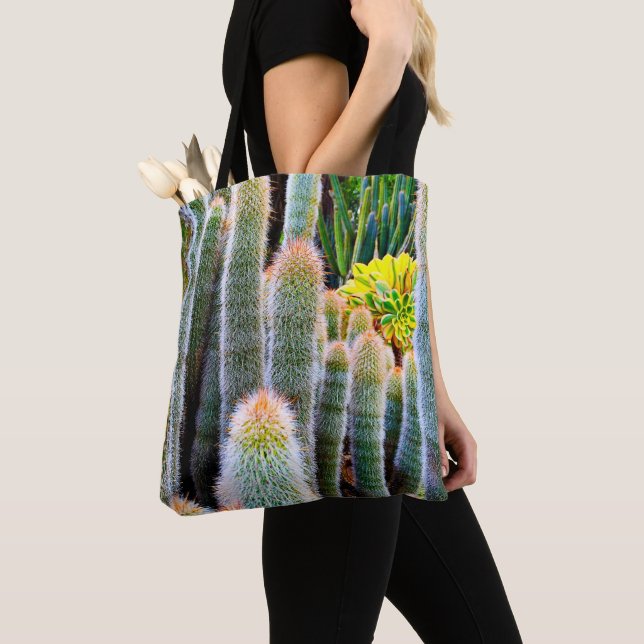Bolso De Tela Cacti verde difuso exitoso foto simple moderna (Detalle)
