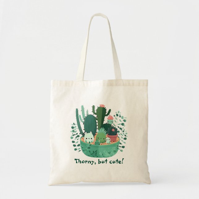 Bolso De Tela Cacti y suculentos (Frente)