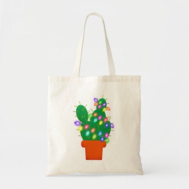 Bolso De Tela cactus christmas (Frente)