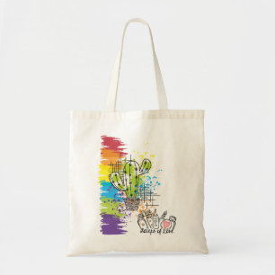 Bolso De Tela Cactus coloridas de amor