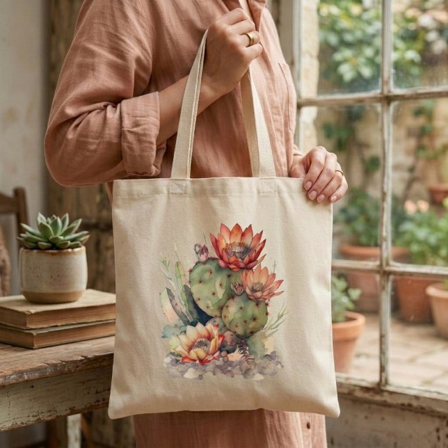 Bolso De Tela Cactus de Flor Anaranjada/Roja (Subido por el creador)
