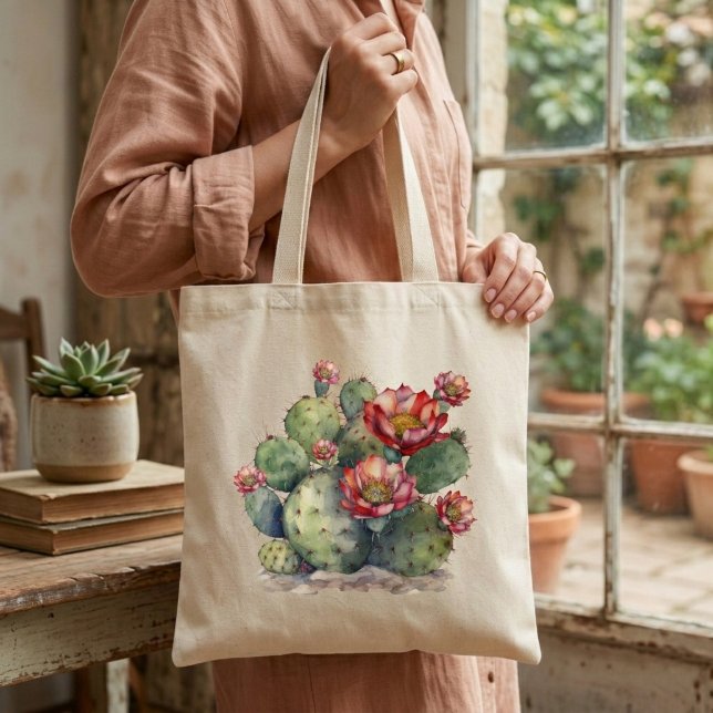Bolso De Tela Cactus de Flor Roja (Subido por el creador)