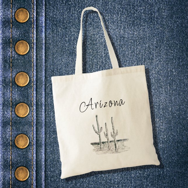 Bolso De Tela Cactus del desierto de Arizona Boho blanco negro (Subido por el creador)