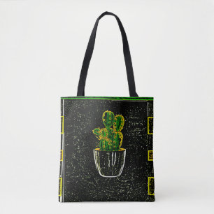 Bolso De Tela Cactus dibujado