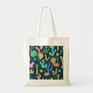 Bolso De Tela Cactus dibujado a mano: sin costuras escandinavas.