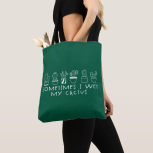 Bolso De Tela Cactus Gracioso Y Suculento, A Veces Me Mojo El Ca