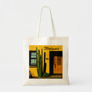 Bolso De Tela Cactus grandes por nombre de casa amarilla en el s