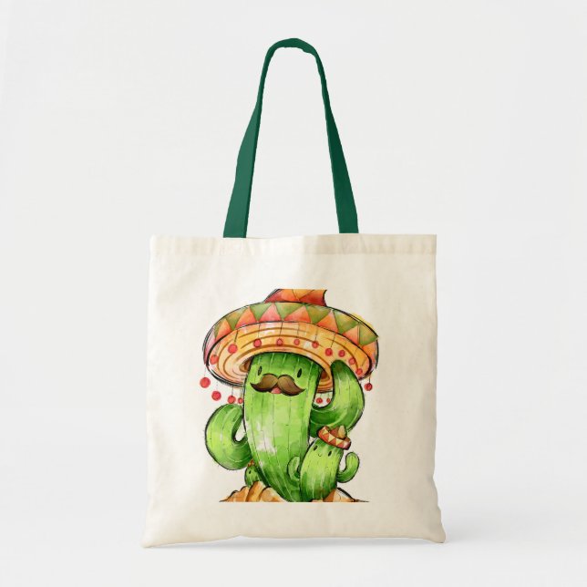 Bolso De Tela Cactus lindo (Frente)