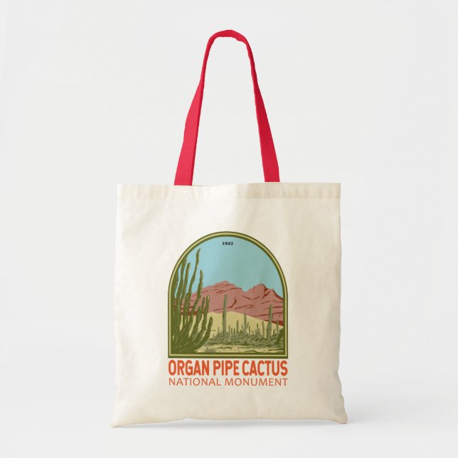 Bolso De Tela Cactus Monumento Nacional Arizona Retro (Frente)