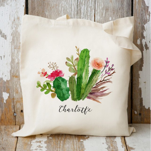 Bolso De Tela Cactus,Nombre personalizado,Personalizado (Subido por el creador)
