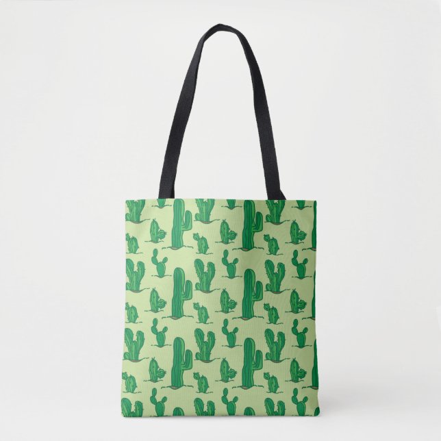 Bolso De Tela cactus pattern. hand drawing pattern. seamless han (Anverso)