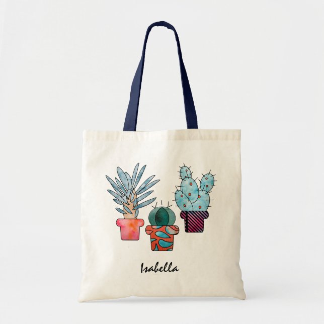 Bolso De Tela Cactus Plants (Frente)