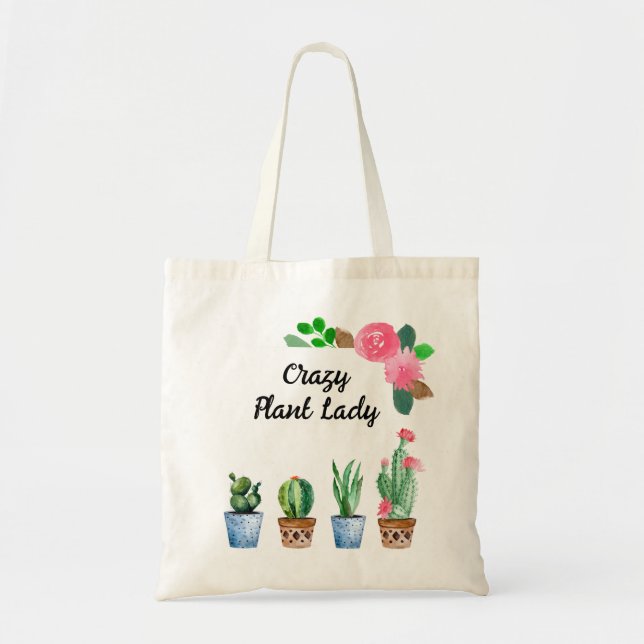 Bolso De Tela Cactus Potted (Frente)