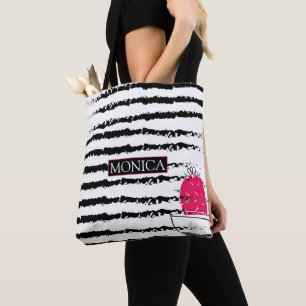 Bolso De Tela Cactus rosada a rayas