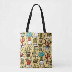 Bolso De Tela Cactus Succulent: Esbozo dibujado a mano