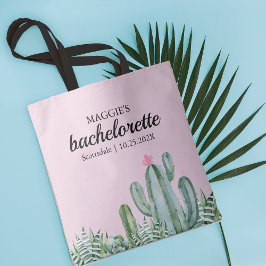 Bolso De Tela Cactus Succulum Flower Bachelorette Favor