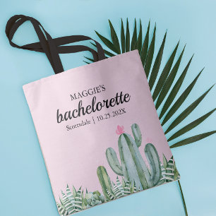 Bolso De Tela Cactus Succulum Flower Bachelorette Favor