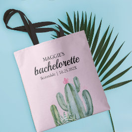 Bolso De Tela Cactus Succulum Flower Bachelorette Favor