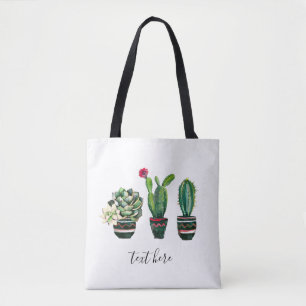 Bolso De Tela cactus, suculento, acuarela, fiesta, mexicano,