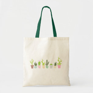 Bolso De Tela Cactus y Suculentas Adorables