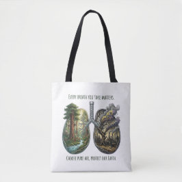 Bolso De Tela Cada Respiración Importa Conciencia Ambiental a Tr