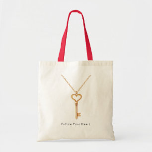 Bolso De Tela Cadena de Corazón de Oro Rosa Roja en Botella