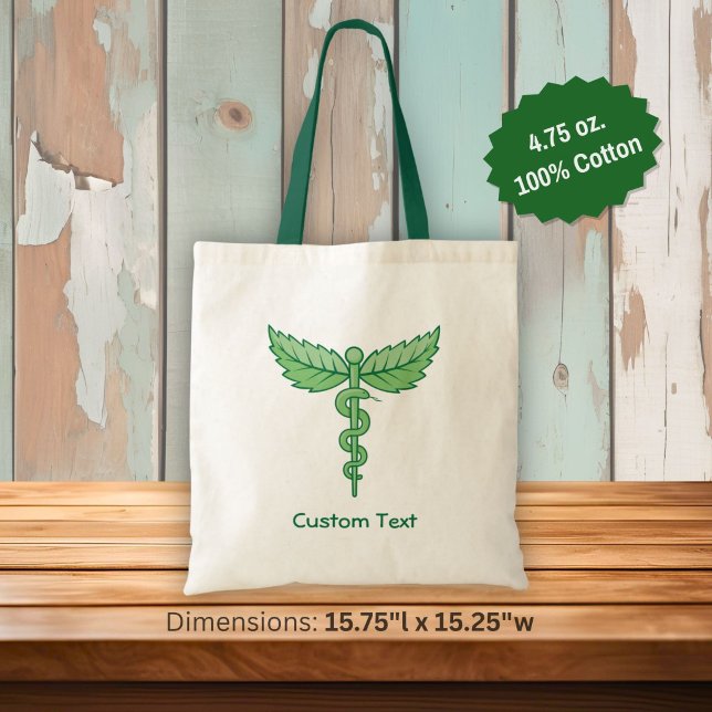 Bolso De Tela Caduceo con Hojas (Subido por el creador)