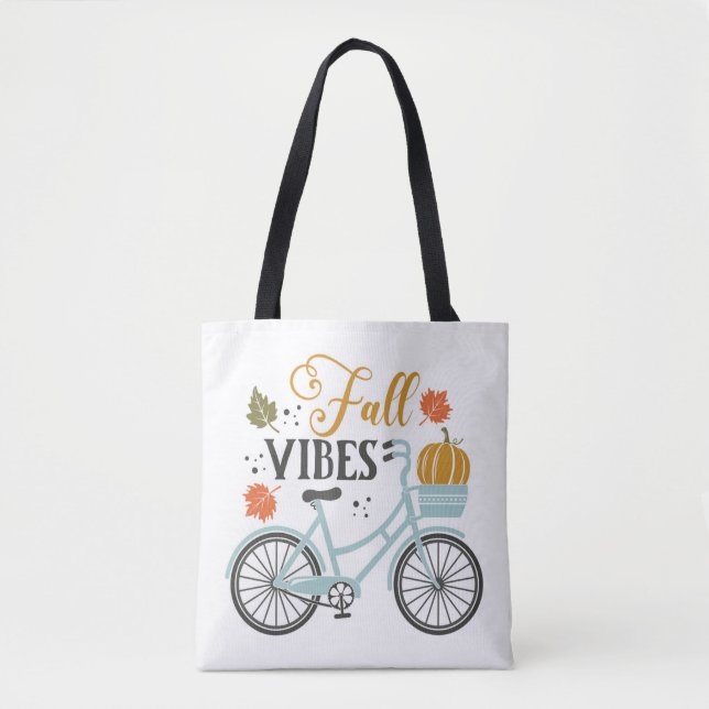 Bolso De Tela Cae Vibes Por Bicicleta (Anverso)