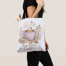 Bolso De Tela Café Acuarela Lavanda Acogedor