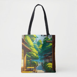 Bolso De Tela Café al aire libre del jardín japonés