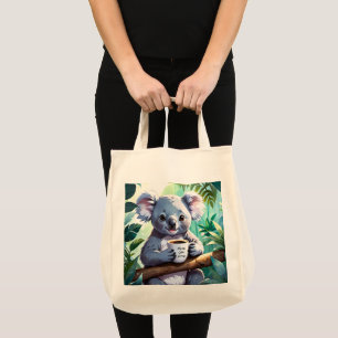 Bolso De Tela Café Cozy Jungle Koala