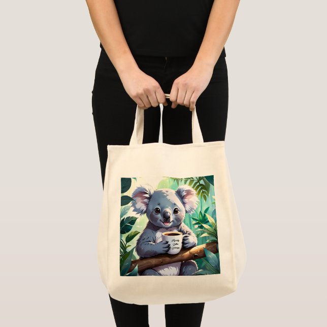 Bolso De Tela Café Cozy Jungle Koala (Anverso (producto))