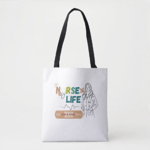 Bolso De Tela "Café, crubos y salvar vidas - Enfermera de la vid