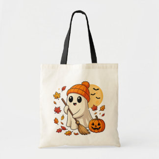 Bolso De Tela Café de Fantasma de Halloween Calabaza Espeluznant