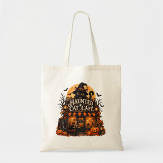 Bolso De Tela Café de Gatos Embrujados Gato Negro Halloween Espe