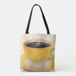 Bolso De Tela Café de Ilustracion de época en una Copa Amarilla