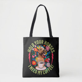 Bolso De Tela Café divertido para amantes de caballos y humor