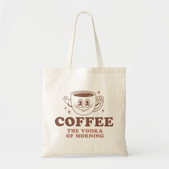 Bolso De Tela Café El Vodka De La Mañana (Frente)