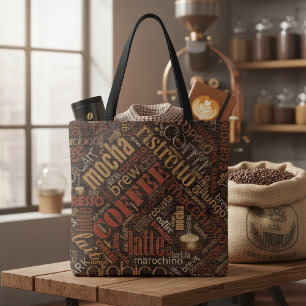 Bolso De Tela Café en Nube de Palabras de Yute Marrón ID283