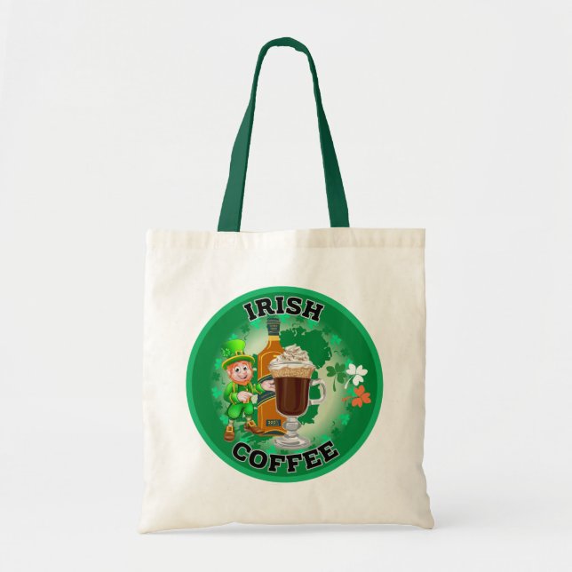 Bolso De Tela Café Irlandés - Un Elixir. (Frente)