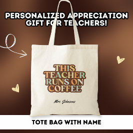 Bolso De Tela Café Lover Profesor Colorful Gracias Regalo