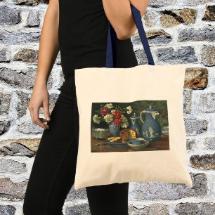 Bolso De Tela Café, pastel, té y flores de tarde vintage