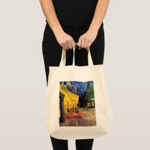 Bolso De Tela Cafe Terrace de noche por Vincent van Gogh