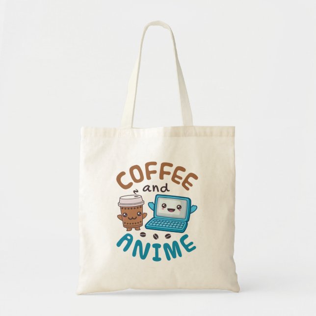 Bolso De Tela Café y anime (Frente)