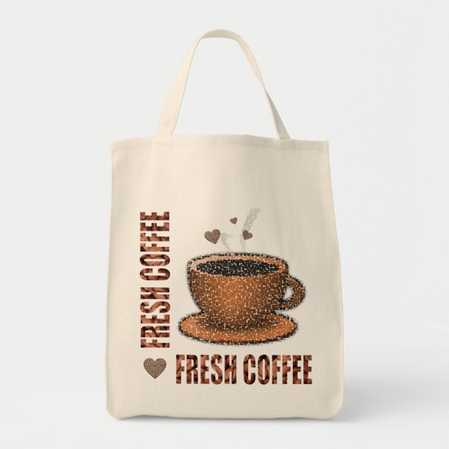 Bolso De Tela Café Y Café Frescos (Frente)