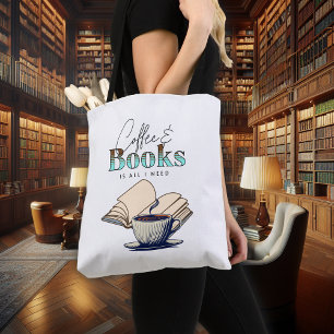 Bolso De Tela Café y Libros es Todo lo que Necesito