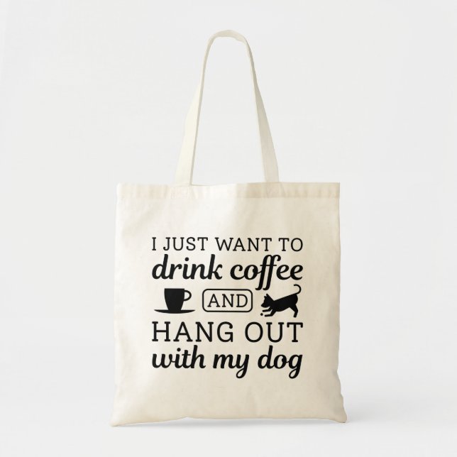Bolso De Tela Café Y Perro (Frente)